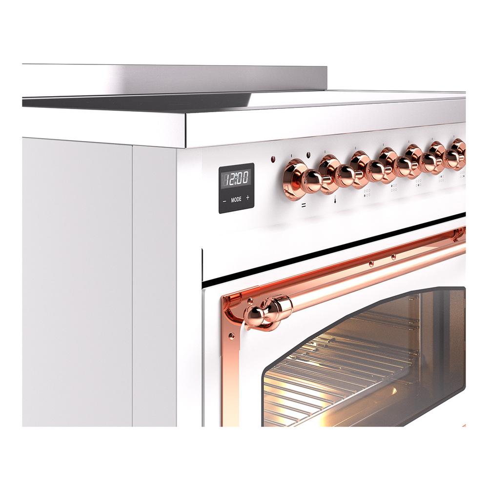 Ilve UNI486NMPWHP Ilve Uni486Nmpwhp Nostalgie Ii Noblesse 48" Induction Range (Triple Glass Door, White, Copper)