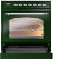 Ilve UP30NMPEGCLP Nostalgie Ii 30 Inch Dual Fuel Liquid Propane Freestanding Range In Emerald Green With Chrome Trim