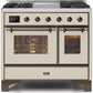 Ilve UMD10FDNS3AWB Majestic Ii 40 Inch Dual Fuel Natural Gas Freestanding Range In Antique White With Bronze Trim