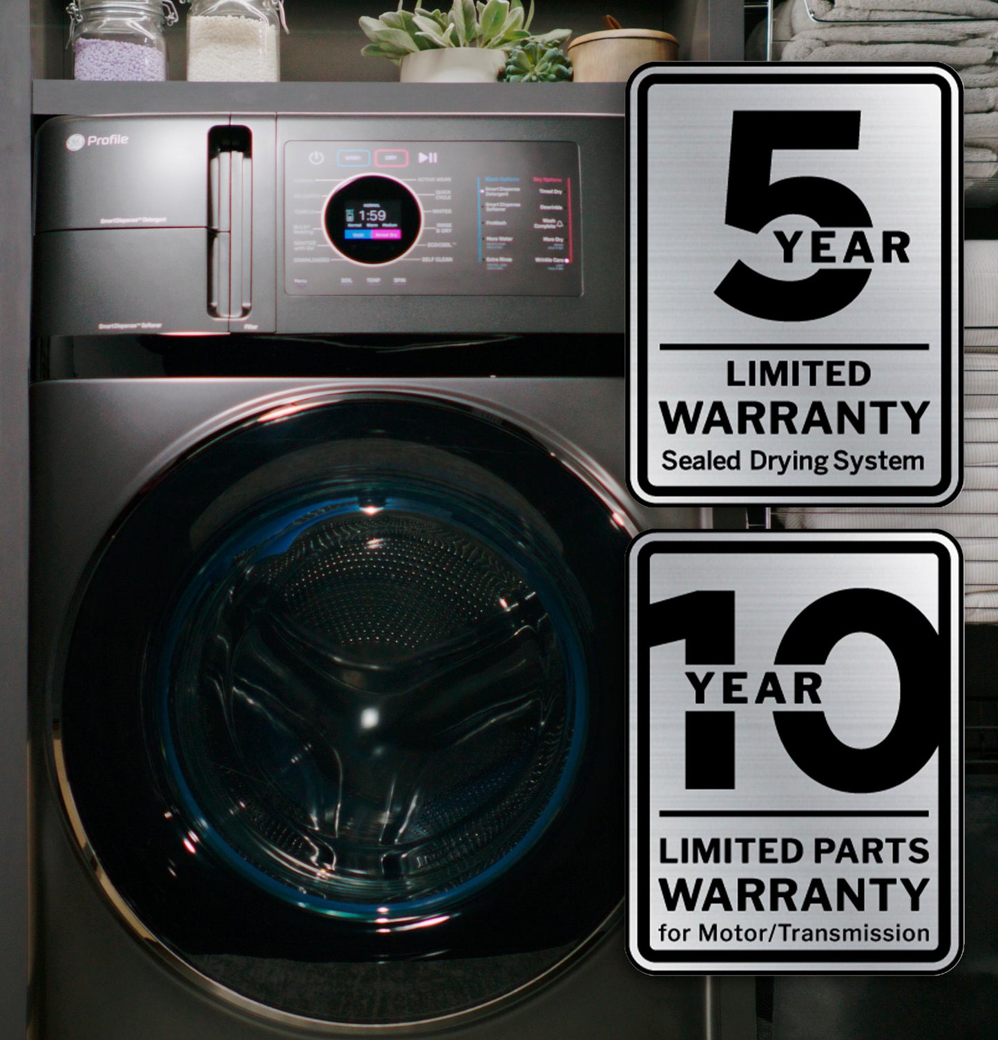 Ge Appliances PFQ83HSSWWW Ge Profile&#8482; Energy Star® 4.6 Cu. Ft. Capacity Ultrafast Combo With Ventless Inverter Heat Pump Technology Washer/Dryer