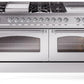 Ilve UP60FSNMPSSC Nostalgie Ii 60 Inch Dual Fuel Natural Gas Freestanding Range In Stainless Steel With Chrome Trim