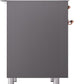 Ilve UPDI406NMPMGP Nostalgie Ii 40 Inch Electric Freestanding Range In Matte Graphite With Copper Trim