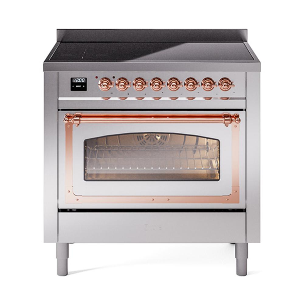 Ilve UNI366NMPSSP Ilve Uni366Nmpssp Nostalgie Ii Noblesse 36" Induction Range (Triple Glass Door, Stainless Steel, Copper)