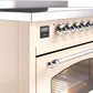 Ilve UPI486NMPAWC Nostalgie Ii 48 Inch Electric Freestanding Range In Antique White With Chrome Trim