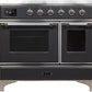 Ilve UMDI10NS3MGC Majestic Ii 40 Inch Electric Freestanding Range In Matte Graphite With Chrome Trim