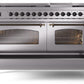 Ilve UP60FNMPSSB Nostalgie Ii 60 Inch Dual Fuel Natural Gas Freestanding Range In Stainless Steel With Bronze Trim