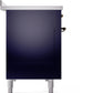 Ilve UPI486NMPMBB Nostalgie Ii 48 Inch Electric Freestanding Range In Blue With Bronze Trim