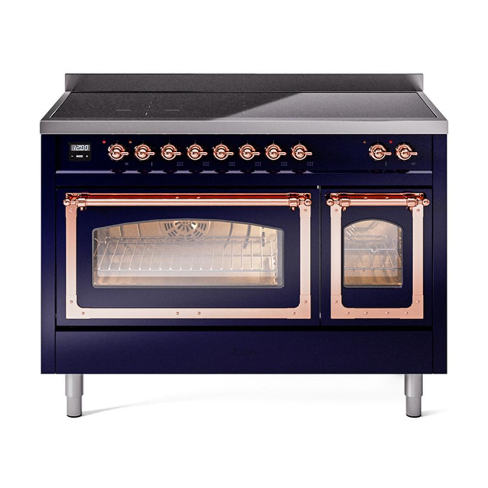 Ilve UNI486NMPMBP Ilve Uni486Nmpmbp Nostalgie Ii Noblesse 48" Induction Range (Triple Glass Door, Midnight Blue, Copper)