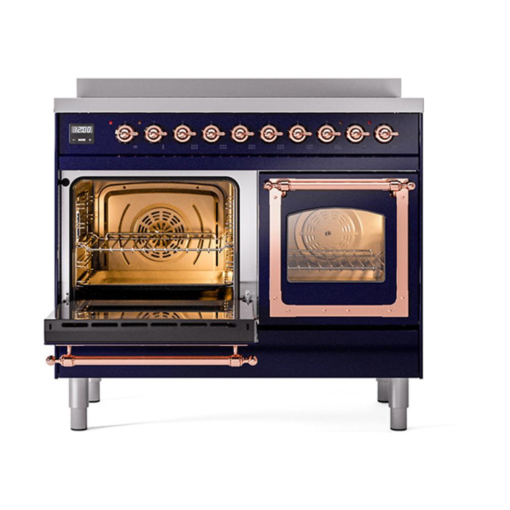 Ilve UNDI406NMPMBP Ilve Undi406Nmpmbp Nostalgie Ii Noblesse 40" Induction Range (Triple Glass Door, Midnight Blue, Copper)