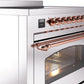 Ilve UPI366NMPSSP Nostalgie Ii 36 Inch Electric Freestanding Range In Stainless Steel With Copper Trim