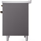 Ilve UPDI406NMPMGB Nostalgie Ii 40 Inch Electric Freestanding Range In Matte Graphite With Bronze Trim