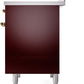 Ilve UPDI406NMPBUG Nostalgie Ii 40 Inch Electric Freestanding Range In Burgundy With Brass Trim