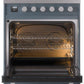 Ilve UPI304WMPBG Professional Plus Ii 30 Inch Electric Freestanding Range In Blue Grey With Trim