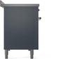 Ilve UPI486NMPBGP Nostalgie Ii 48 Inch Electric Freestanding Range In Blue Grey With Copper Trim