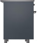 Ilve UPD40FNMPBGCLP Nostalgie Ii 40 Inch Dual Fuel Liquid Propane Freestanding Range In Blue Grey With Chrome Trim