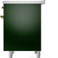 Ilve UPDI406NMPEGG Nostalgie Ii 40 Inch Electric Freestanding Range In Emerald Green With Brass Trim