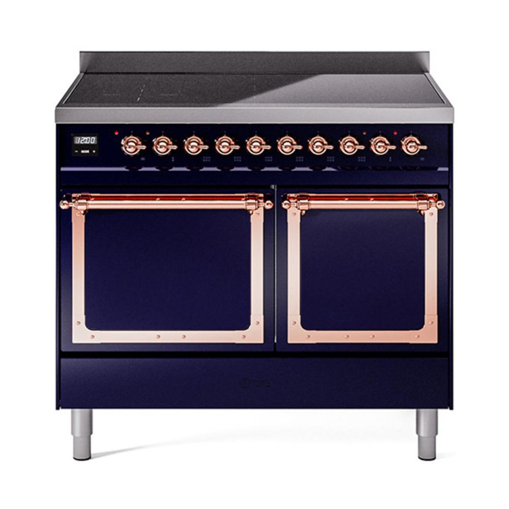 Ilve UNDI406QNMPMBP Ilve Undi406Qnmpmbp Nostalgie Ii Noblesse 40" Induction Range (Solid Door, Midnight Blue, Copper)