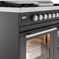 Ilve UPD40FWMPMG Professional Plus Ii 40 Inch Dual Fuel Natural Gas Freestanding Range In Matte Graphite With Trim