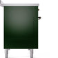 Ilve UPI486NMPEGB Nostalgie Ii 48 Inch Electric Freestanding Range In Emerald Green With Bronze Trim