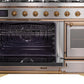 Ilve UM12FDNS3SSGLP Majestic Ii 48 Inch Dual Fuel Liquid Propane Freestanding Range In Stainless Steel With Brass Trim