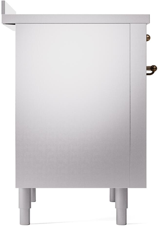 Ilve UPI366NMPSSB Nostalgie Ii 36 Inch Electric Freestanding Range In Stainless Steel With Bronze Trim