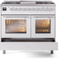 Ilve UPD40FWMPWH Professional Plus Ii 40 Inch Dual Fuel Natural Gas Freestanding Range In White With Trim