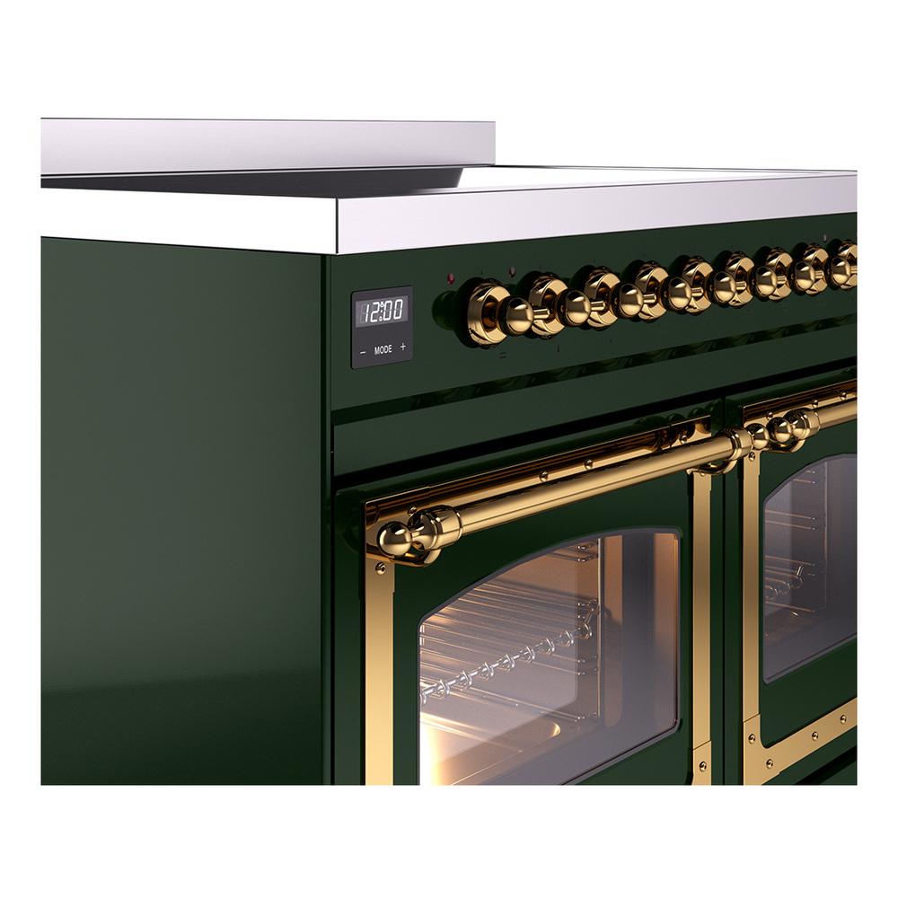 Ilve UNDI406QNMPEGG Ilve Undi406Qnmpegg Nostalgie Ii Noblesse 40" Induction Range (Solid Door, Emerald Green, Brass)