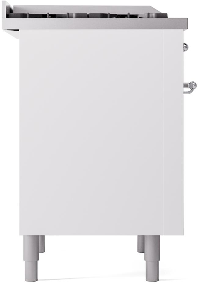 Ilve UP36FNMPWHCLP Nostalgie Ii 36 Inch Dual Fuel Liquid Propane Freestanding Range In White With Chrome Trim