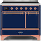 Ilve UMDI10QNS3MBP Majestic Ii 40 Inch Electric Freestanding Range In Blue With Copper Trim