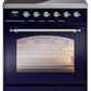 Ilve UPI304NMPMBC Nostalgie Ii 30 Inch Electric Freestanding Range In Blue With Chrome Trim