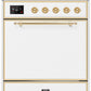 Ilve UM30DQNE3WHG Majestic Ii 30 Inch Dual Fuel Natural Gas Freestanding Range In White With Brass Trim