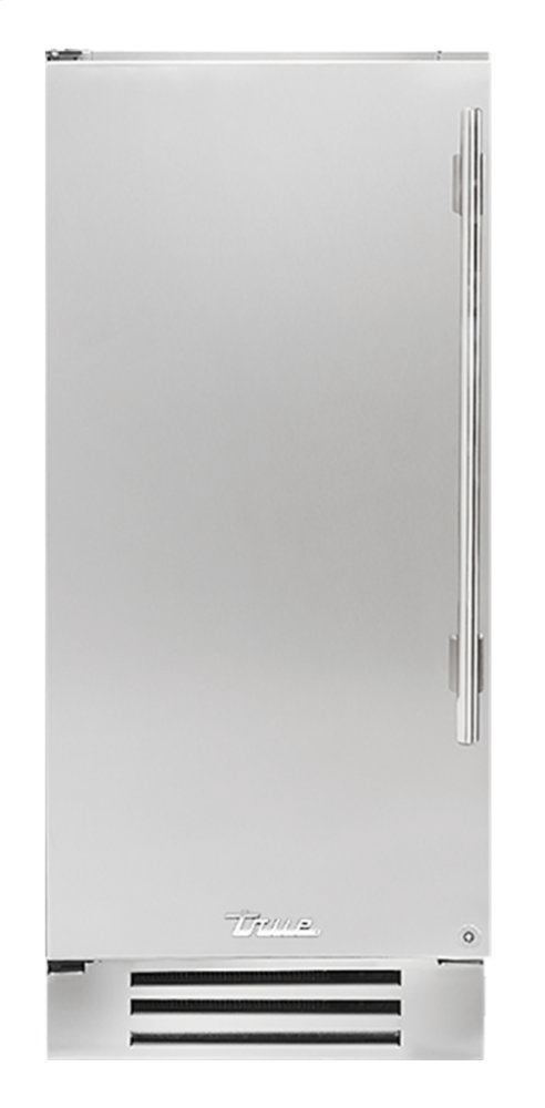 True Residential TUR15LSSC 15 Inch Solid Stainless Door Left Hinge Undercounter Refrigerator