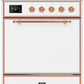 Ilve UM30DQNE3WHP Majestic Ii 30 Inch Dual Fuel Natural Gas Freestanding Range In White With Copper Trim