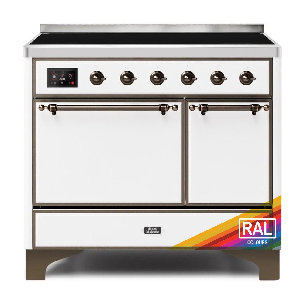 Ilve UMDI10QNS3RAB Ilve Majestic Ii 40 Umdi10Qns3Rab Freestanding Electric Range With Induction Double Oven With Solid Door In Ral Color With Bronze Knobs