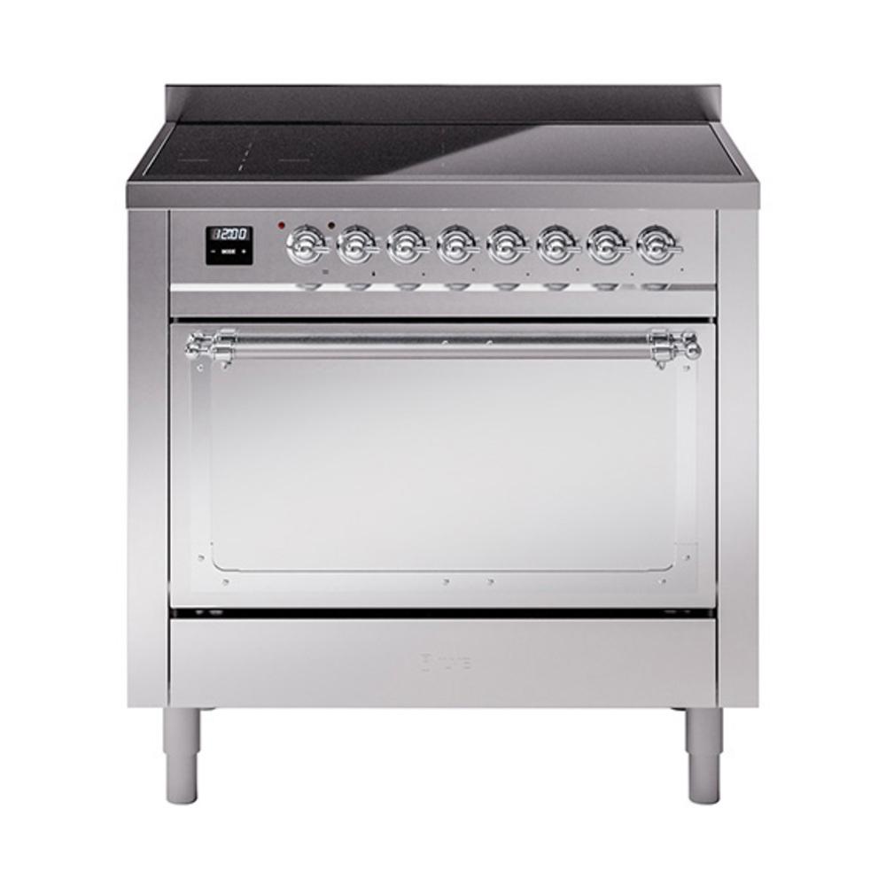 Ilve UNI366QNMPSSC Ilve Uni366Qnmpssc Nostalgie Ii Noblesse 36" Induction Range (Solid Door, Stainless Steel, Chrome)