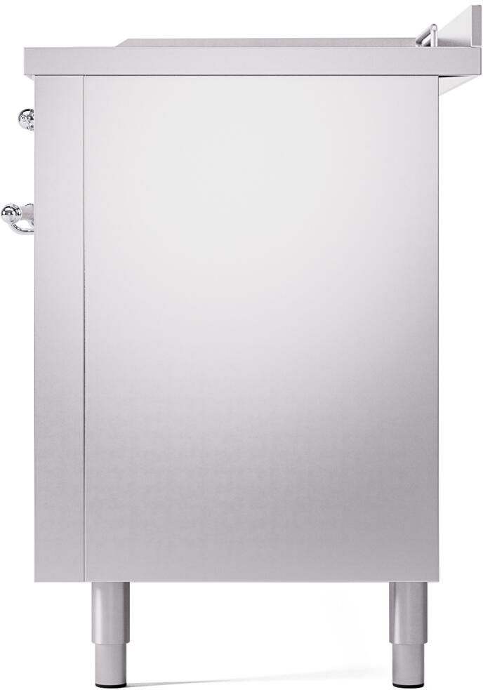 Ilve UP60FSNMPSSC Nostalgie Ii 60 Inch Dual Fuel Natural Gas Freestanding Range In Stainless Steel With Chrome Trim