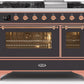 Ilve UM12FDNS3MGPLP Majestic Ii 48 Inch Dual Fuel Liquid Propane Freestanding Range In Matte Graphite With Copper Trim