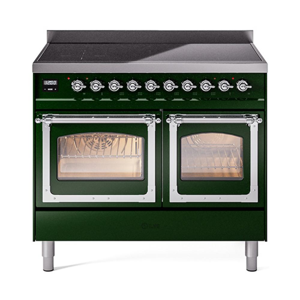 Ilve UNDI406NMPEGC Ilve Undi406Nmpegc Nostalgie Ii Noblesse 40" Induction Range (Triple Glass Door, Emerald Green, Chrome)