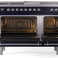 Ilve UP48FSNMPMBC Nostalgie Ii 48 Inch Dual Fuel Natural Gas Freestanding Range In Blue With Chrome Trim