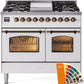 Ilve UPD40FNMPRAB Nostalgie Ii 40 Inch Dual Fuel Natural Gas Freestanding Range In Ral Custom Color With Bronze Trim