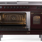 Ilve UP48FSNMPBUBLP Nostalgie Ii 48 Inch Dual Fuel Liquid Propane Freestanding Range In Burgundy With Bronze Trim