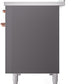 Ilve UPI486NMPMGP Nostalgie Ii 48 Inch Electric Freestanding Range In Matte Graphite With Copper Trim