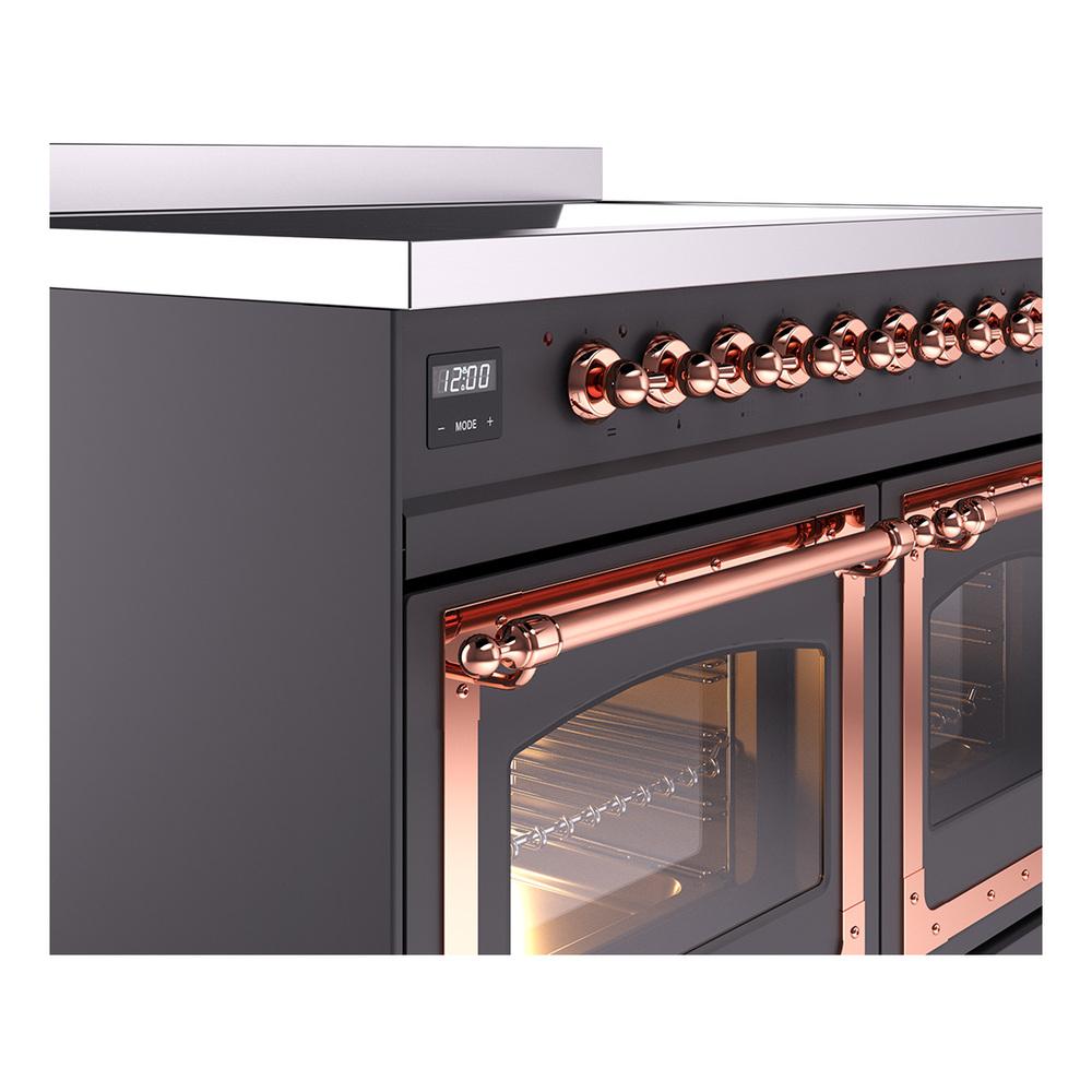 Ilve UNDI406NMPMGP Ilve Undi406Nmpmgp Nostalgie Ii Noblesse 40" Induction Range (Triple Glass Door, Graphite Matte, Copper)