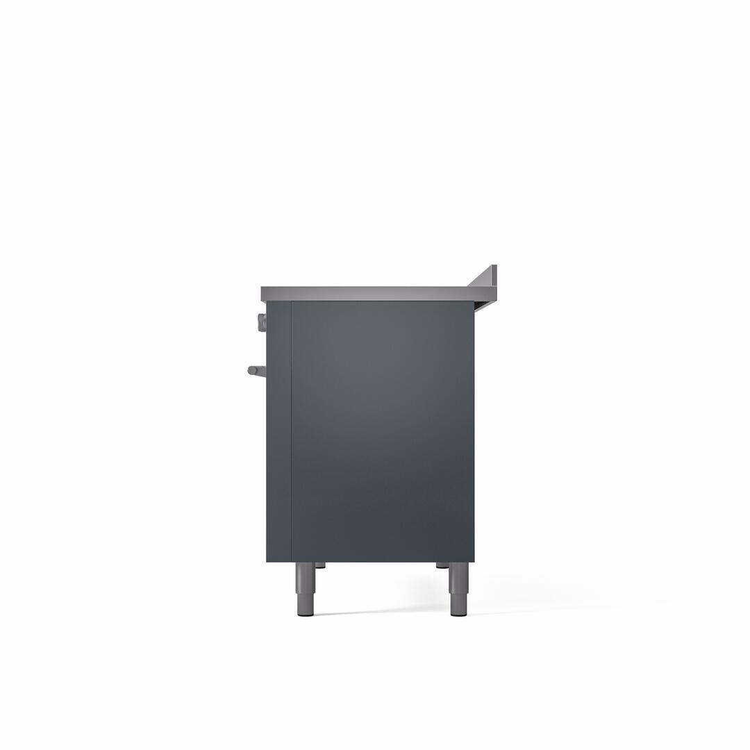 Ilve UPI486WMPBG Professional Plus Ii 48 Inch Electric Freestanding Range In Blue Grey With Trim