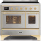 Ilve UMDI10NS3SSG Majestic Ii 40 Inch Electric Freestanding Range In Stainless Steel With Brass Trim