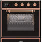 Ilve UMI30NE3BKP Majestic Ii 30 Inch Electric Freestanding Range In Glossy Black With Copper Trim