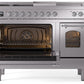 Ilve UP48FSNMPSSC Nostalgie Ii 48 Inch Dual Fuel Natural Gas Freestanding Range In Stainless Steel With Chrome Trim