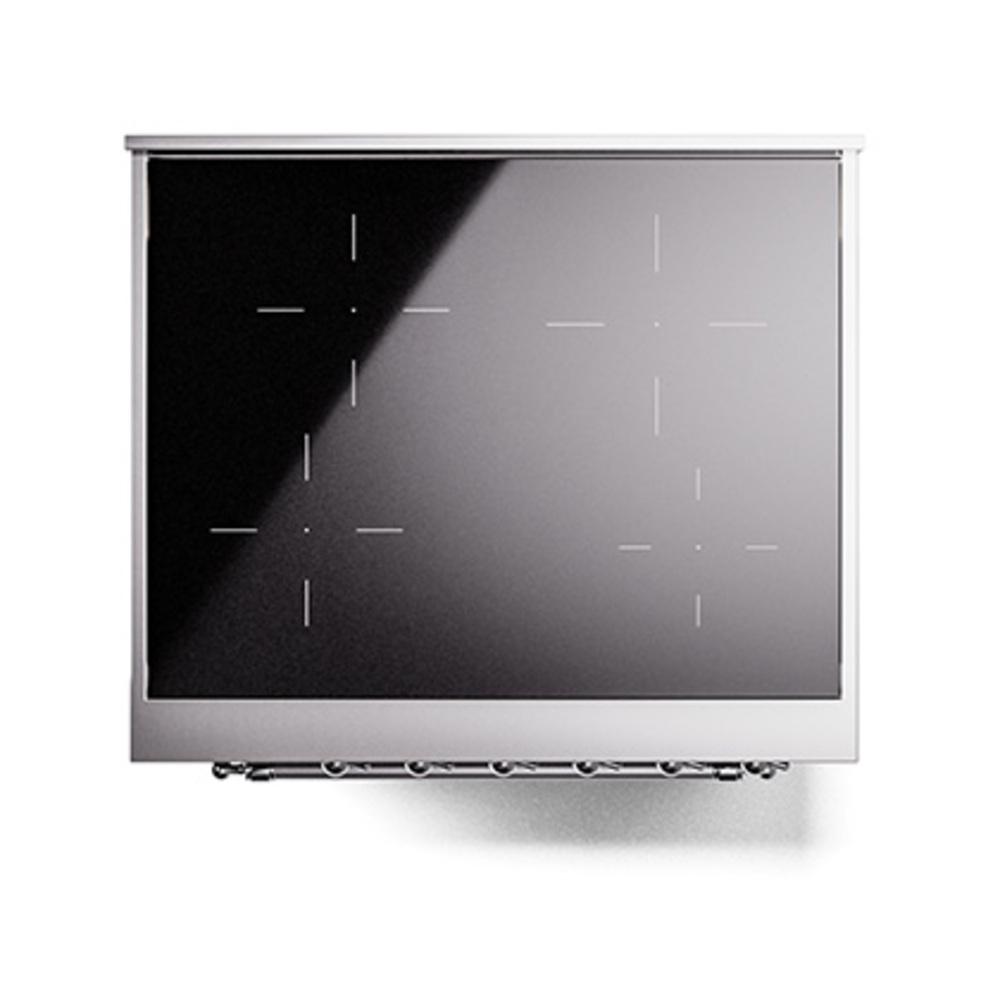 Ilve UNI304QNMPBKC Ilve Uni304Qnmpbkc Nostalgie Ii Noblesse 30" Induction Range (Solid Door, Glossy Black, Chrome)