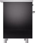 Ilve UPDI406NMPBKC Nostalgie Ii 40 Inch Electric Freestanding Range In Glossy Black With Chrome Trim