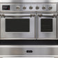 Ilve UMDI10NS3SSC Majestic Ii 40 Inch Electric Freestanding Range In Stainless Steel With Chrome Trim